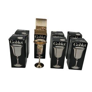 Leonard Silver Plated Goblets #816 set 7 Tarnished Goth Feast Dark Academia Vtg